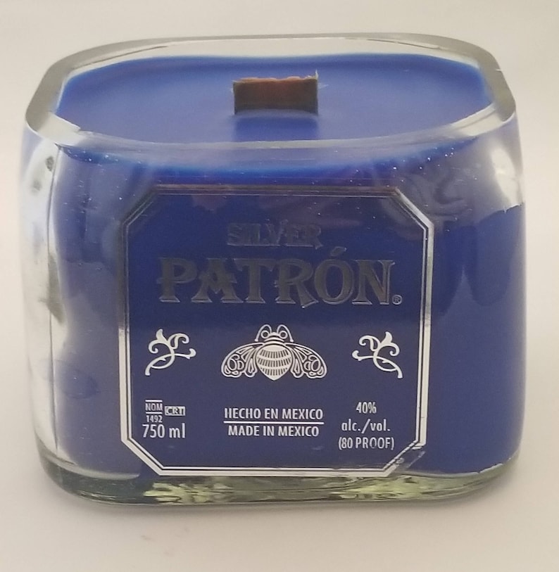 Patron Tequila Recycled Bottle Candle Etsy