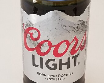 Soy candles in recycled Coors light beer  bottle