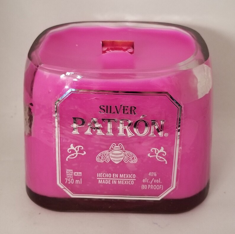 Patron Tequila Recycled Bottle Candle Etsy