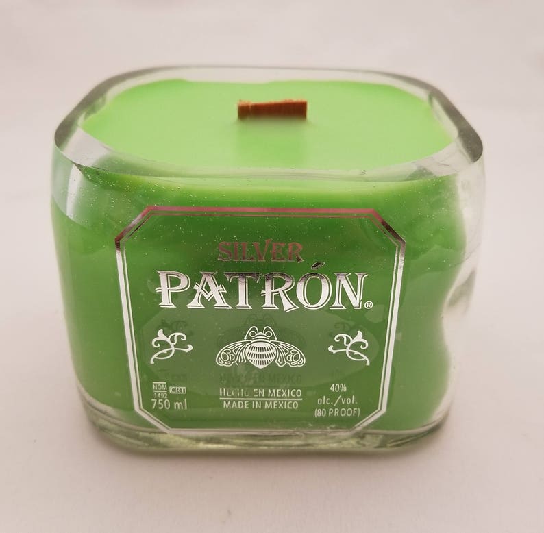 Patron Tequila Recycled Bottle Candle Etsy