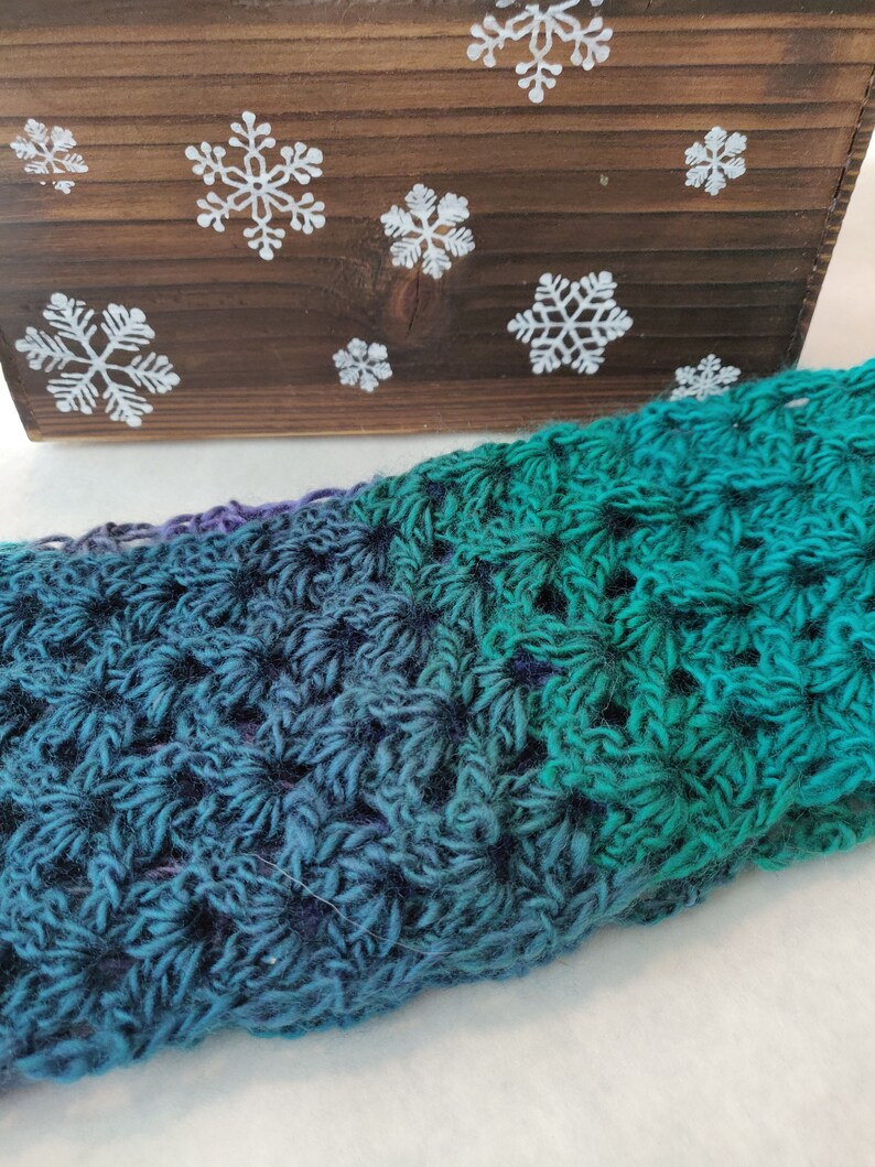 Island Lace Crochet Scarf Dragonfly green and blue Spring Etsy
