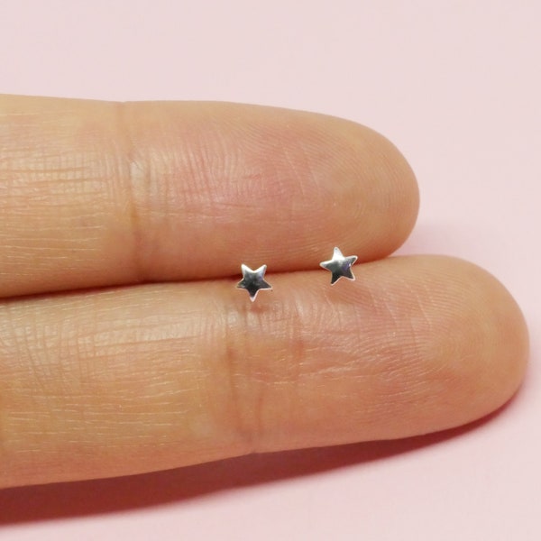 1 pair mini star 925 Sterling Silver studs Very Tiny star silver  Earrings/Tiny star studs/ Super Tiny Earrings