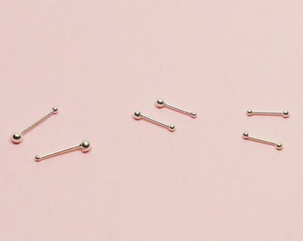 1 pair 925 sterling silver Very Tiny Double sided Silver Stud Earrings/Tiny bead studs/ Super Tiny Earrings/ Very Small Earrings