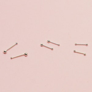 1 pair 925 sterling silver Very Tiny Double sided Silver Stud Earrings/Tiny bead studs/ Super Tiny Earrings/ Very Small Earrings
