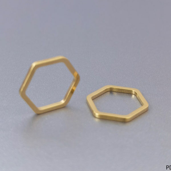 5pcs 14k Gold Hexagon Blank Charms / Gold Honeycomb Charm Flat piece/ Star Moon Plate Jewelry DIY Supply (PD14KG012)