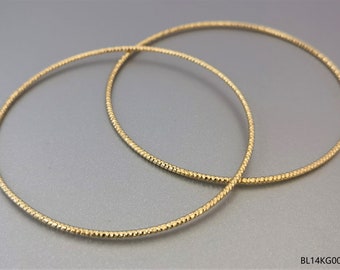 14k Gold Closed Bracelet findings/ Engrave Wire Textured round Bangle Minimalist Delicate Jewelry DIY Jewelry Supples