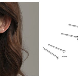 1 pair 925 Sterling Silver Studs Very Tiny Flat Round Stud Earrings/Tiny Round Simple jewelry