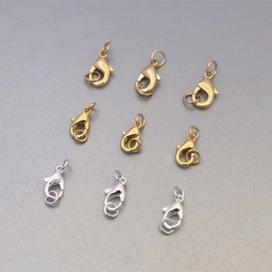 4pcs 14k Gold Lobster Clasps Jewelry component with Jump Ring for Jewelry Making, NO tarnish Silver Gold Chain Extender