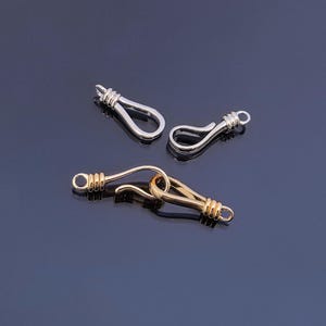 14k Gold Fish hook shaped Jewelry Clasp/Silver Gold Hooks Clasps for Necklace or Bracelet Jewelry Supply ending closure