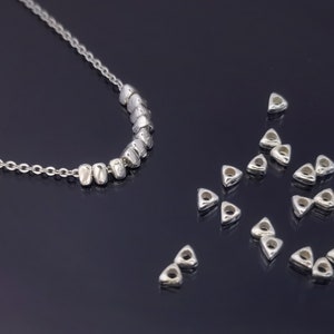 Sterling Silver Triangle Spacer Beads, Tiny Charms (10pcs)