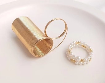 68 Loops Memory Wire Ring Loops Gold Plated Rings or Earring Wire Make Beaded Rings Jewelry Supplies