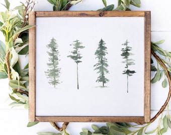 Pine Tree Art Print/ Watercolor Tree Digital Download / Watercolor PRINTABLE ART/ Minimalist Pine Tree Art