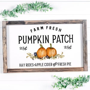 Pumpkin Patch Sign, Farmhouse Sign, Fall Sign, Fall Decor, Autumn Decor, Fall Wall Art, Pumpkin Decor, Pumpkin Patch Farmhouse Sign