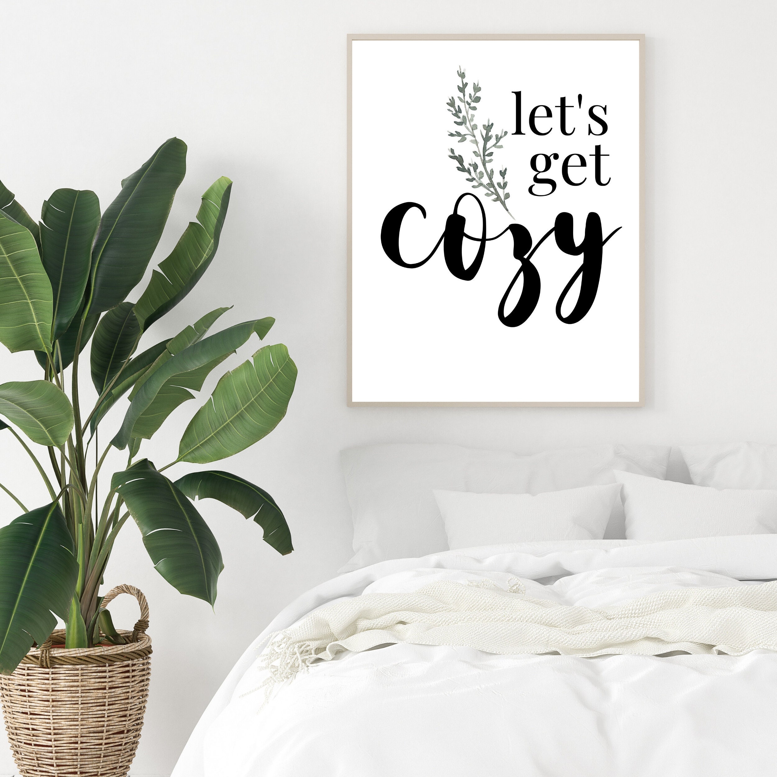 Let's Get Cozy Art Print Digital Download/ Cozy Quote Etsy