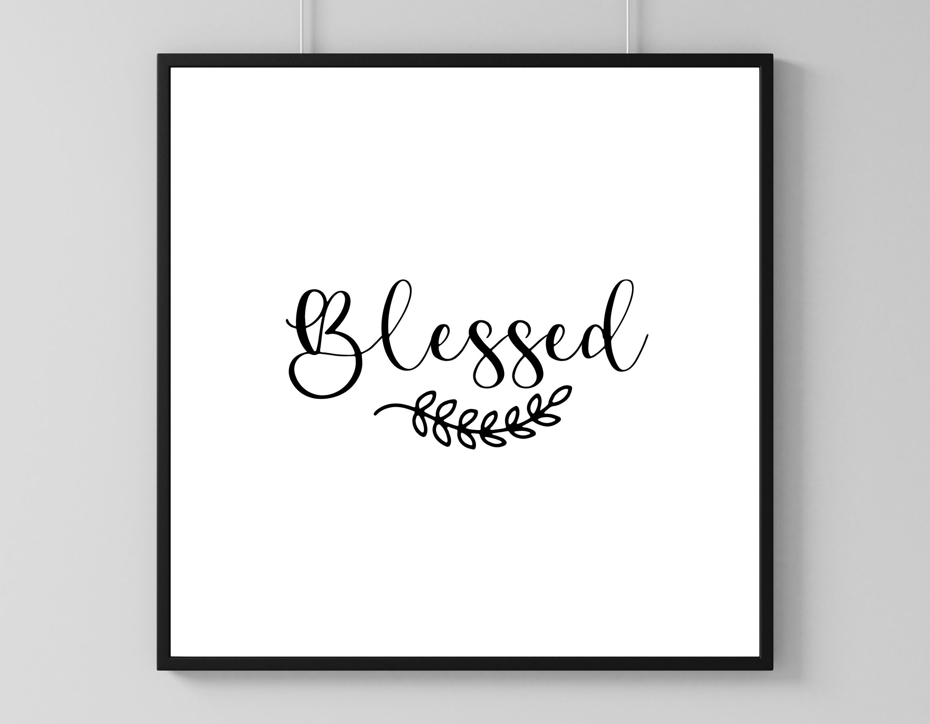 Blessed Art Print/ Blessed Word Art PRINTABLE ART/ Simple Word Etsy