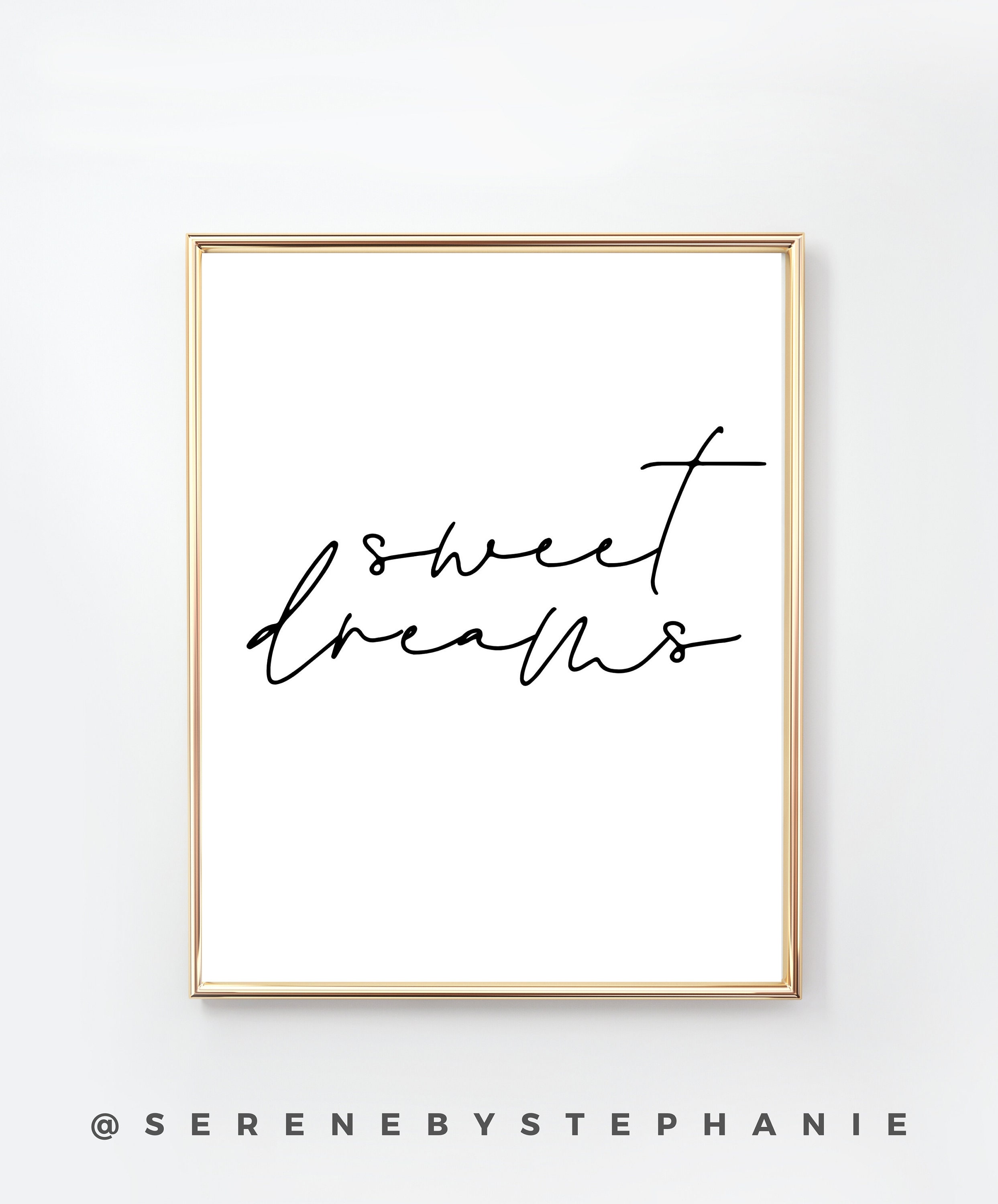 Sweet Dreams Art Print/ Cursive Quote PRINTABLE ART/ Simple Etsy UK
