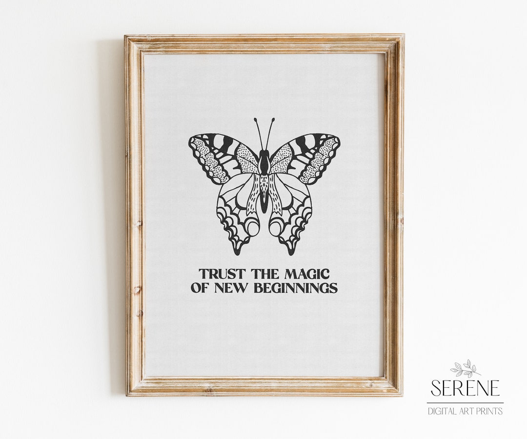 Butterfly Printable Wall Art, Inspirational Quote Print, Motivational ...
