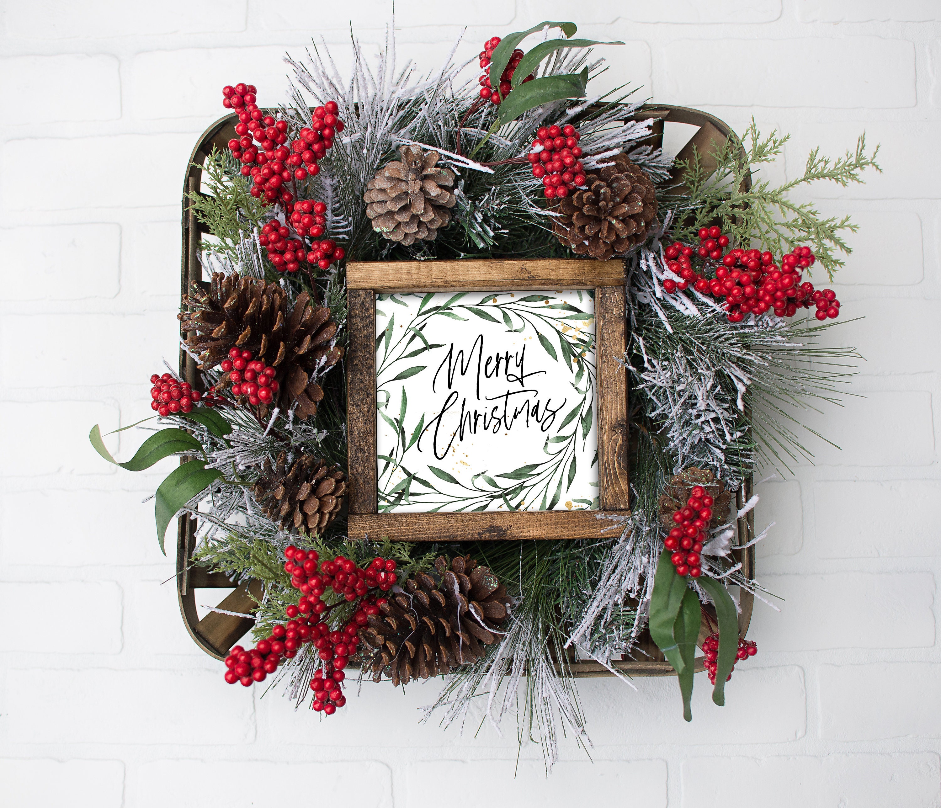 Modern Christmas Decor Farmhouse Christmas Wall Art Merry Etsy Canada