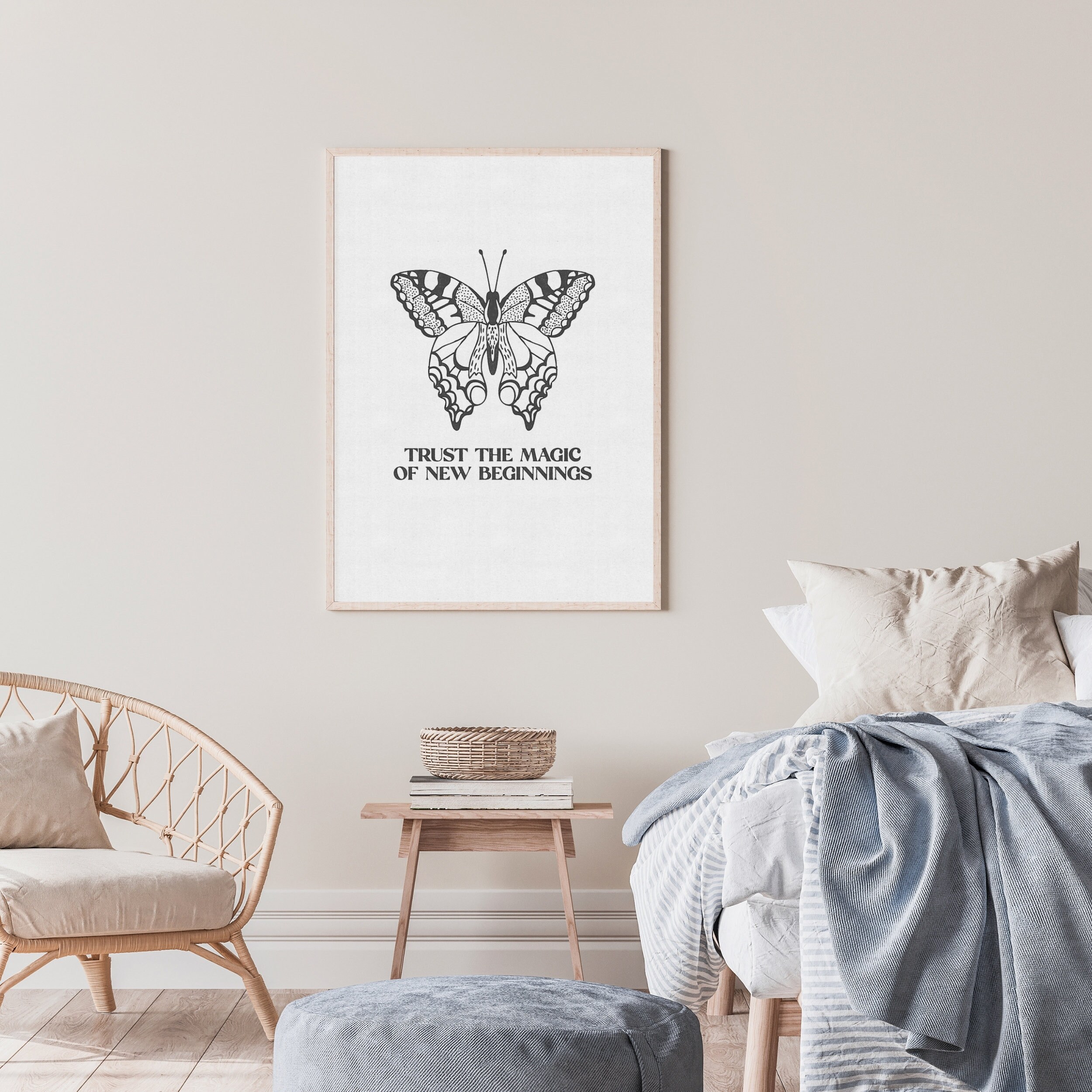 Butterfly Printable Wall Art Inspirational Quote Print | Etsy