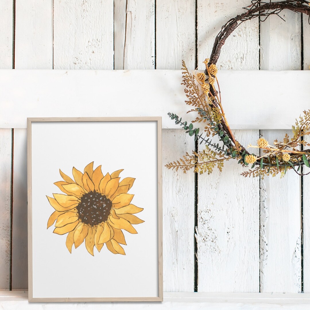 Sunflower Gift for Her Floral Printable Wall Art Floral - Etsy