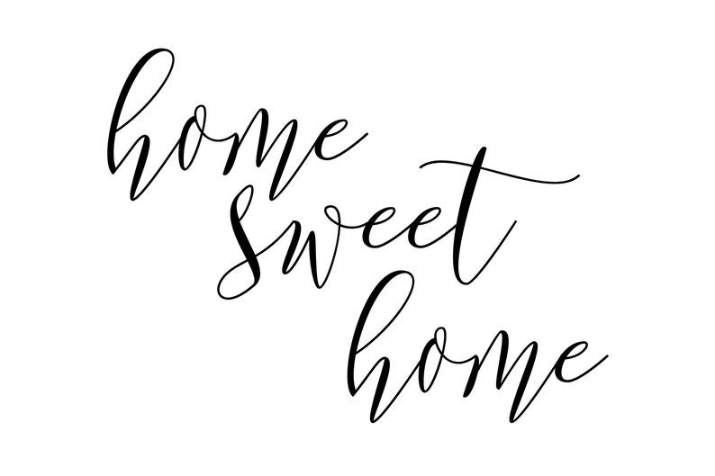 Home Sweet Home Art Print/ Cursive Digital Download/ Quote Etsy