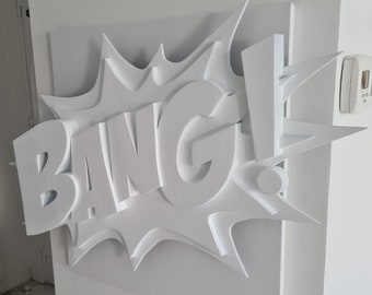 graffiti panel ,BANG!, print 3d , stl