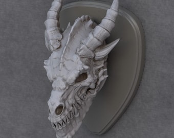 Dragon Skull Wall Trophy – STL File for 3D Printing