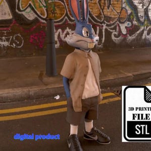Bugs Bunny - Stile Urbano - File STL 3MF - multiparti
