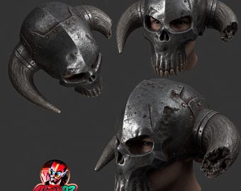 Skull Warrior Helmet wearable- STL for 3d printer