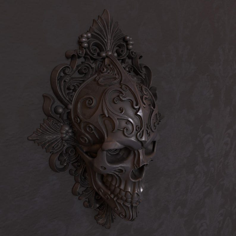 Skull Wall Art, Gothic Wall Decor-stl-3dprint - Etsy