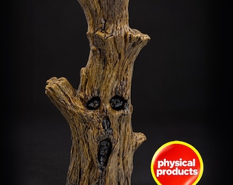 Ghost Tree Trunk Figurine – Hand Painted Resin Spooky Tree Statue – Original 3D Model Horror Decor – 12.1 cm