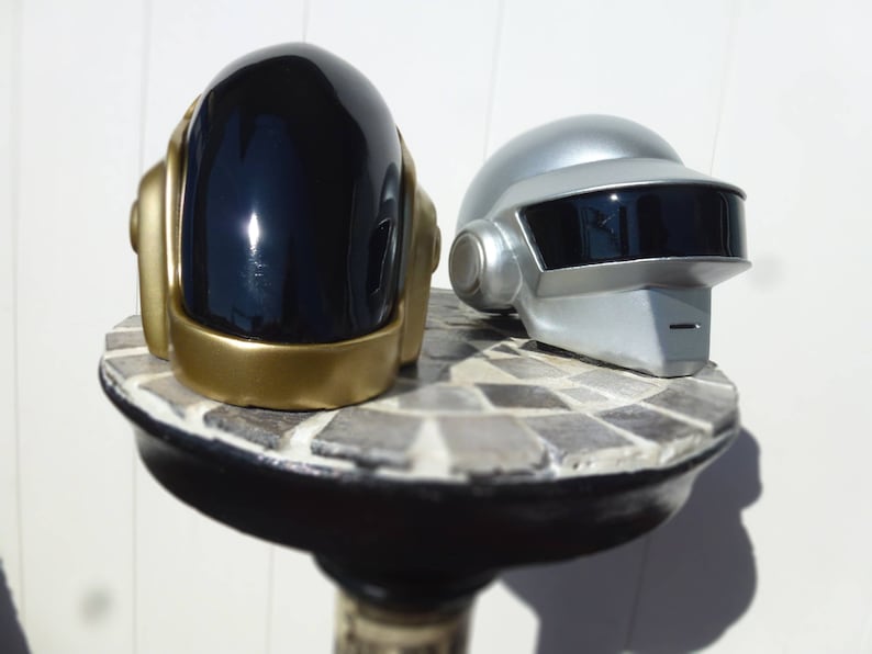 mini duo daft punk helmet guyman and Thomas Bangalter, decoration not wearable image 1