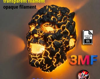 Lava Cracked Face Wall Sculpture-3dprint