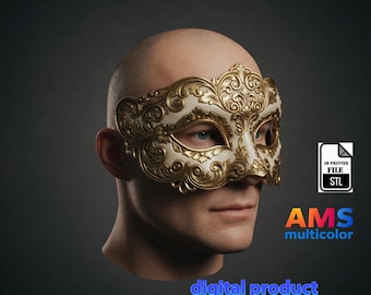 Royal Venetian Mask /STL & 3MF multicolor /cosplay