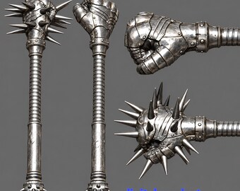 Iron Fist Medieval Mace 1:1 Size - for 3d printer
