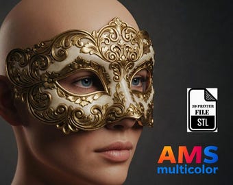 Royal Venetian Mask /STL & 3MF multicolor /cosplay