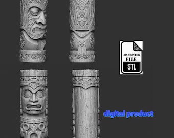2 Traditional Wooden Totems for 3d printer / stl