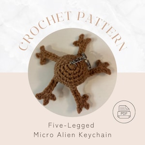 DIGITAL NEDLADDNING: Virkmönster för fembent mikro-alien nyckelring Rocky the Eridian-projektet Hail Mary-inspirerad amigurumi