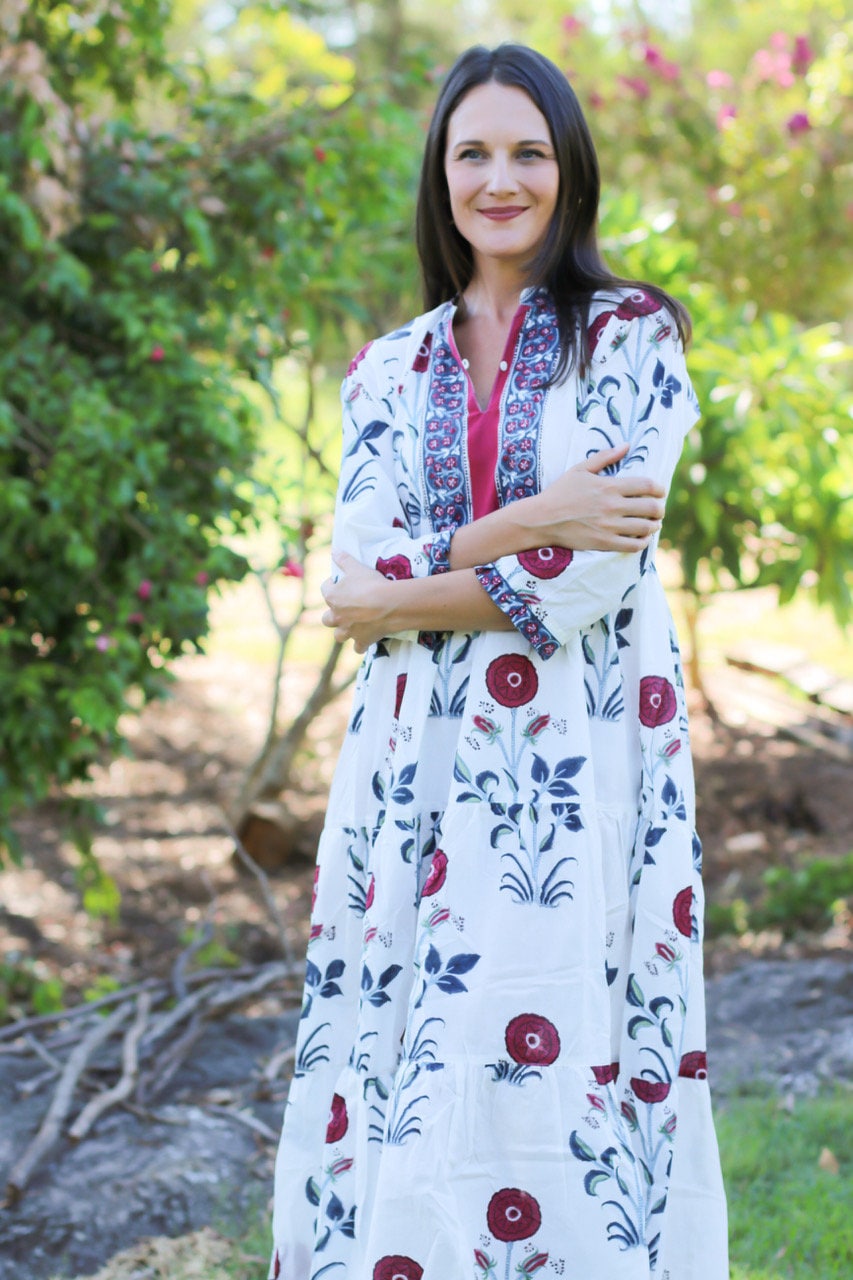 Cotton Hand Block Printed Long Maxi Dress Hibiscus - Etsy Cotton Hand Block Printed Long Maxi Dress Hibiscus - Etsy