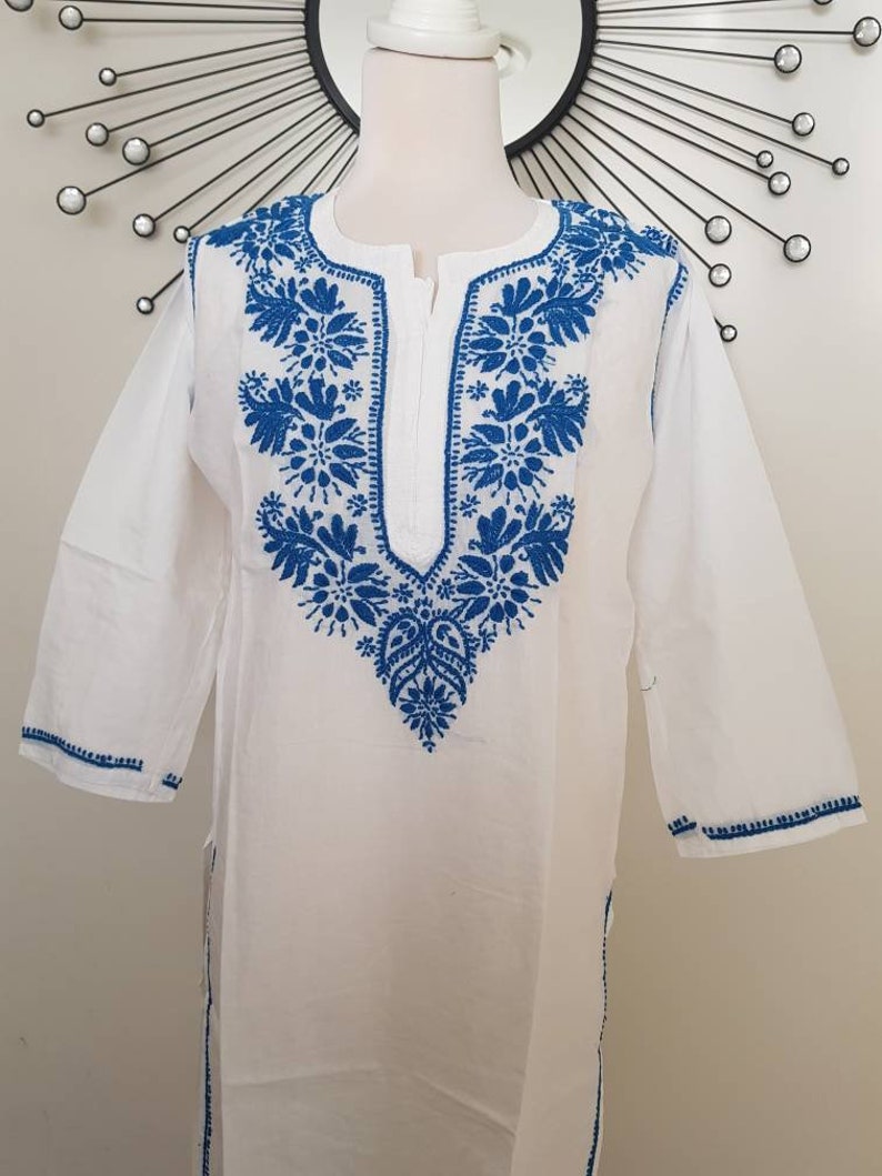 White Chikankari Women Cotton Kurta/Tunic | Etsy