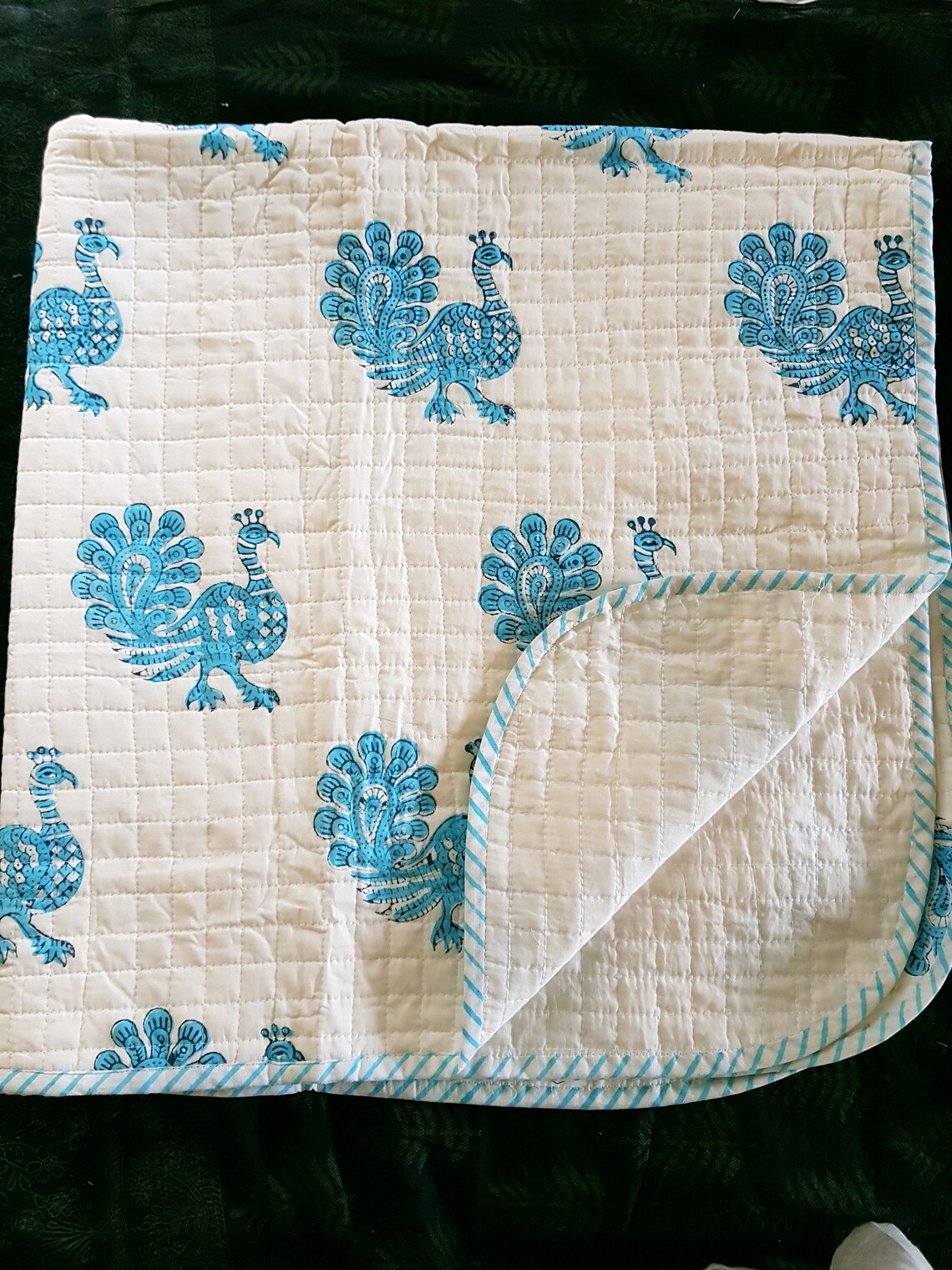 Cotton quilted baby blanket block print dohar swaddle and a Etsy