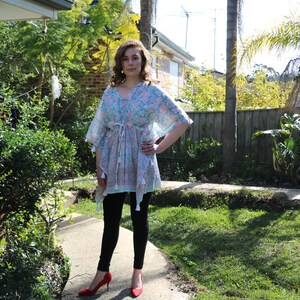 Orange - Hand Block Batik Print Cotton Short Kaftan 39