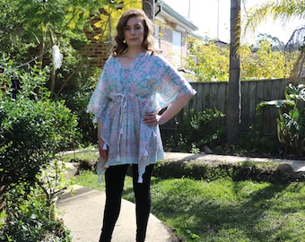 Isadora Short Cotton Indigo Kaftan