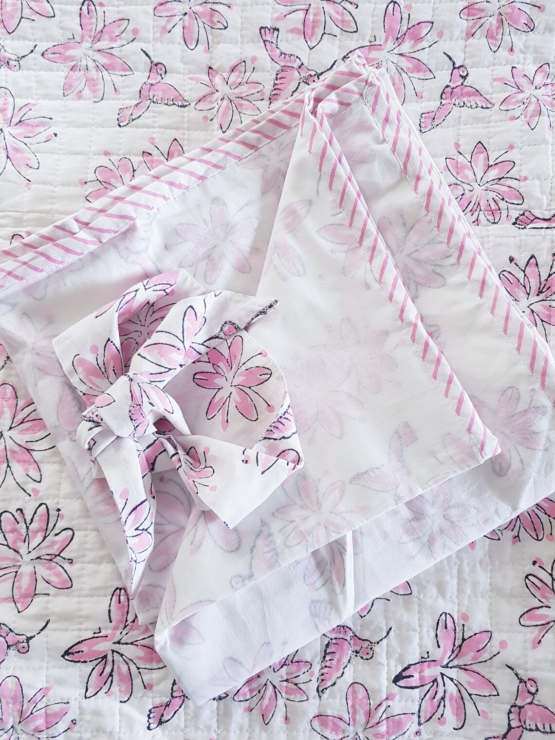 Cotton Quilted Baby Blanket Block Print Dohar Swaddle and a Etsy