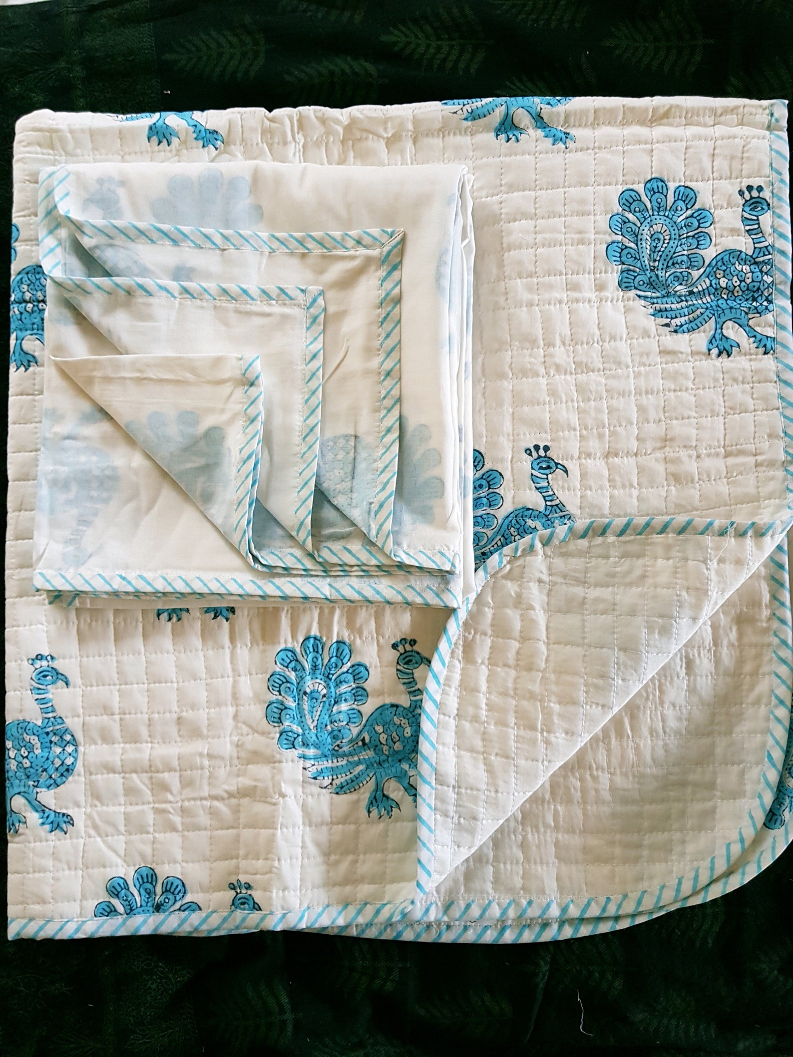 Cotton Quilted Baby Blanket Block Print Dohar Swaddle and a Etsy