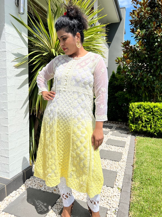 Chikankari maxi dress hot sale