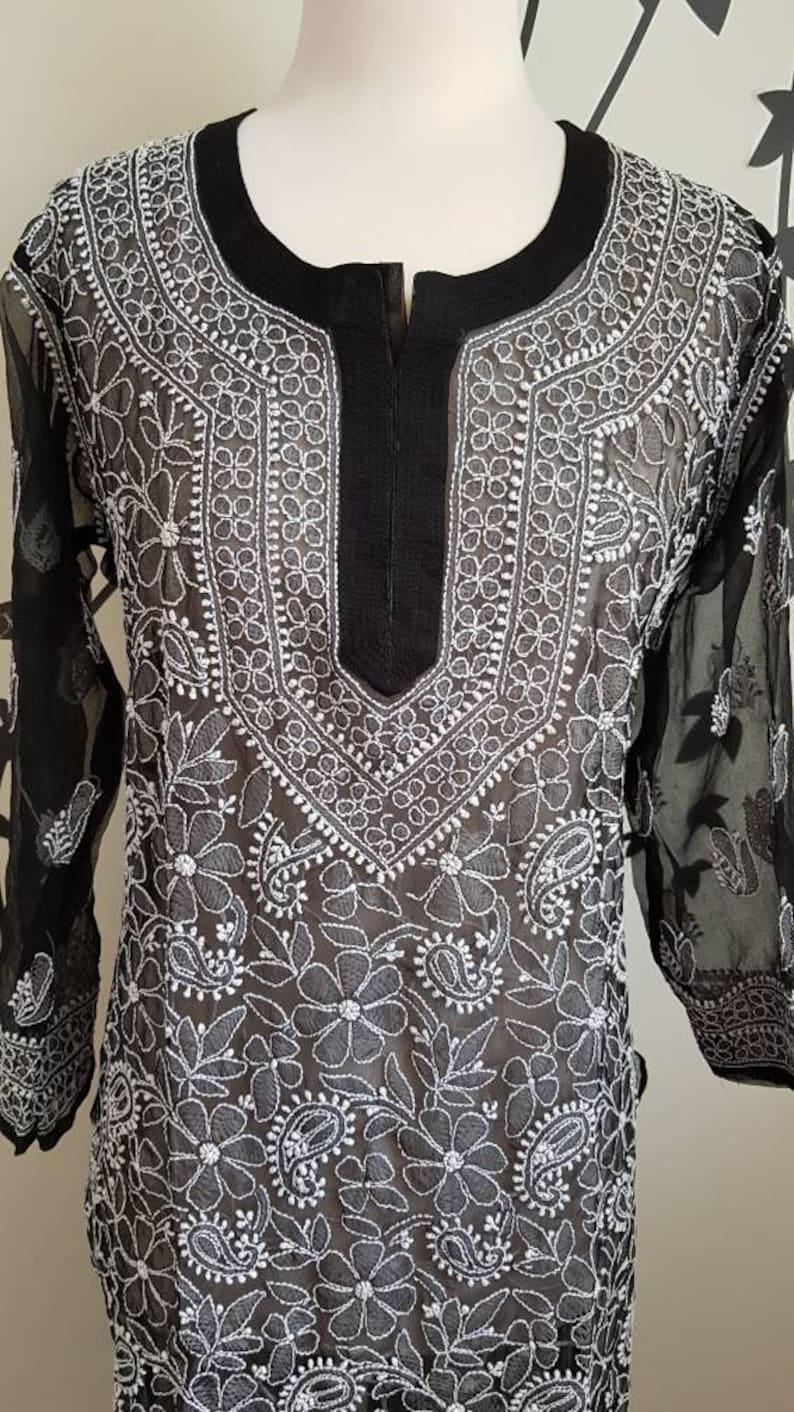 Womans Chikankari Kurta Indian Pakistani salwar kameez | Etsy