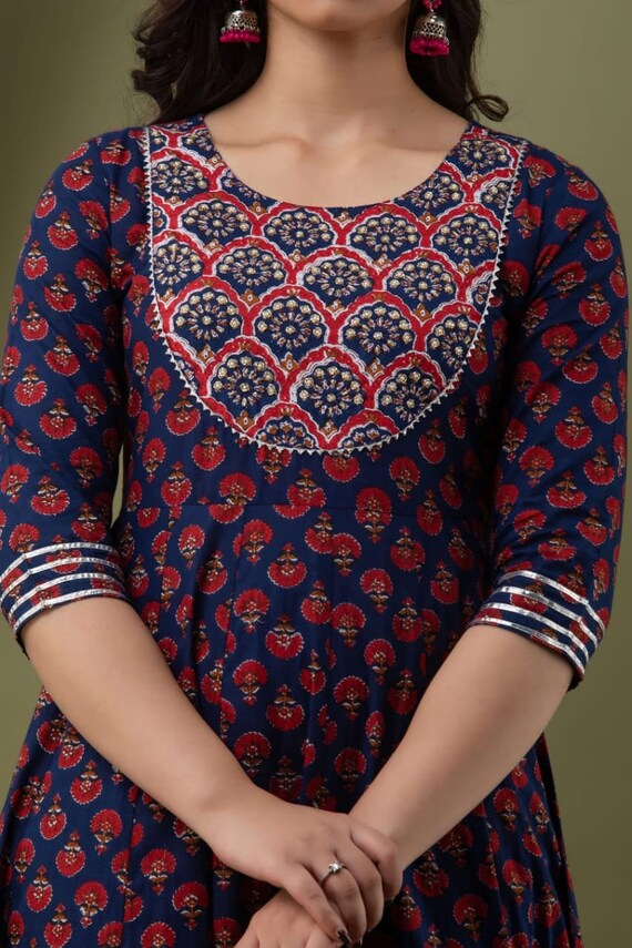 Cotton anarkali neck best sale designs