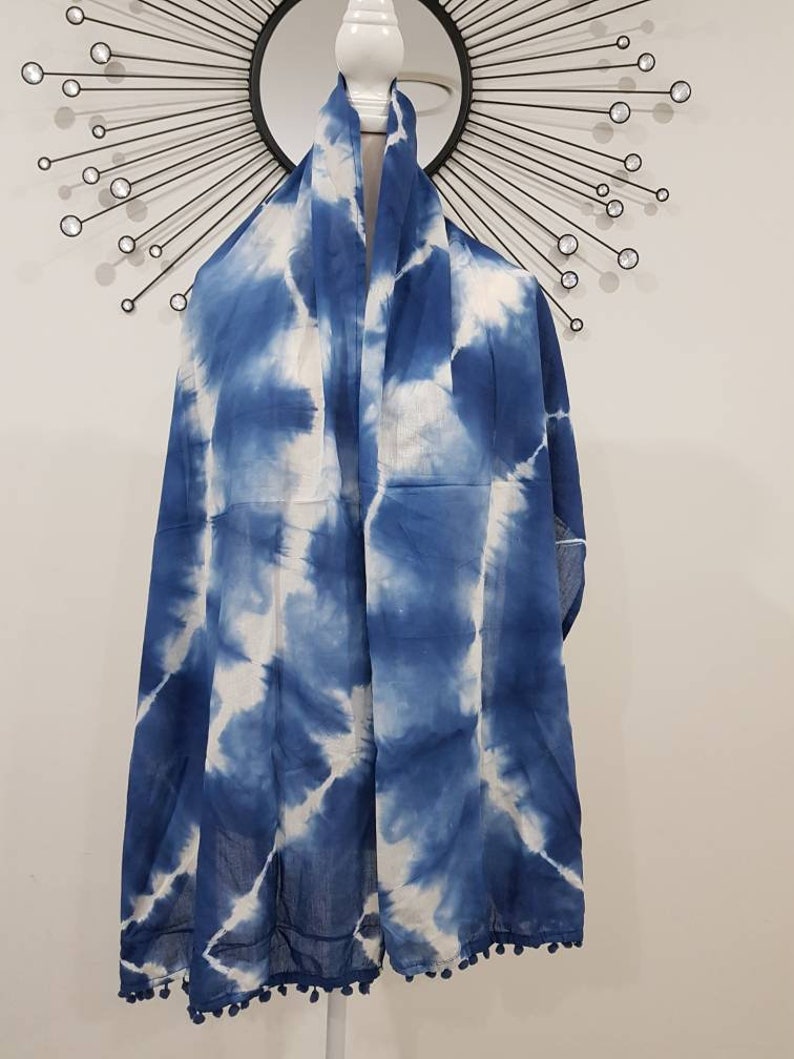 Multicolor - Pure Silk Tie-Dye Shibori Stole 133 main image 1