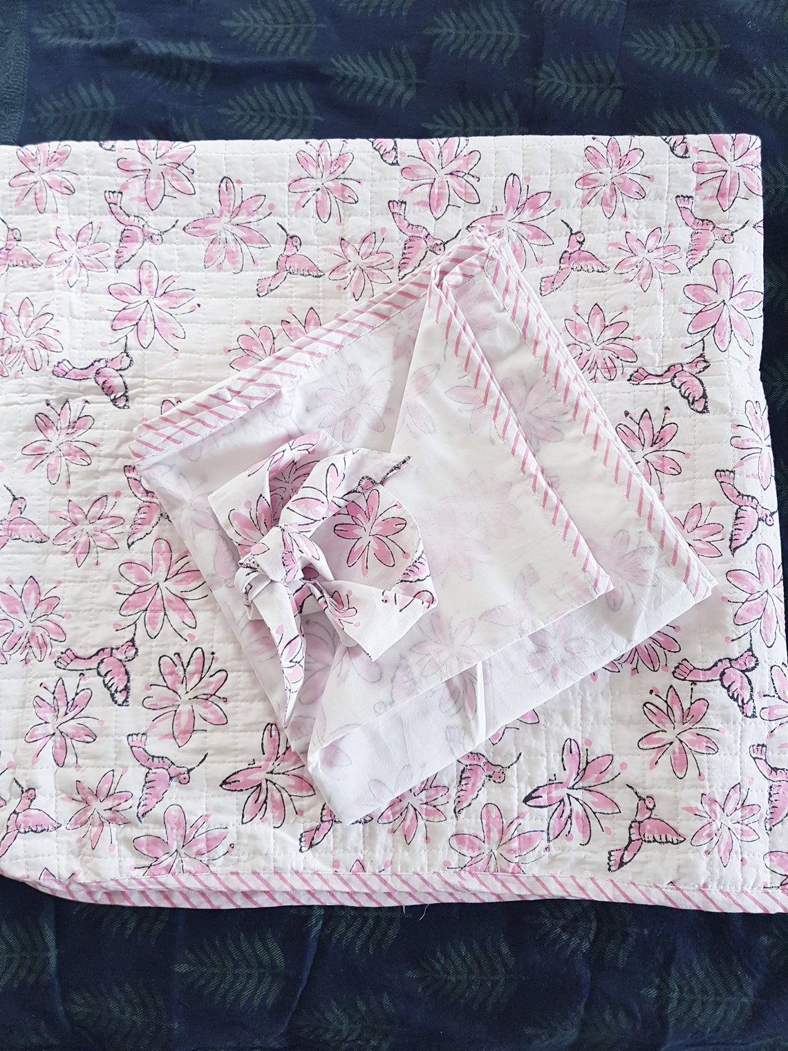 Cotton Quilted Baby Blanket Block Print Dohar Swaddle and a Etsy